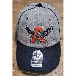 NEW Auburn Tigers 47 Brand College Vault Vtg Gray Clean Up Hat Adj Strap Wool